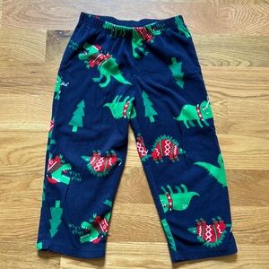 Carters 5T boys polyester pajama pants. Christmas trees with Dino design.